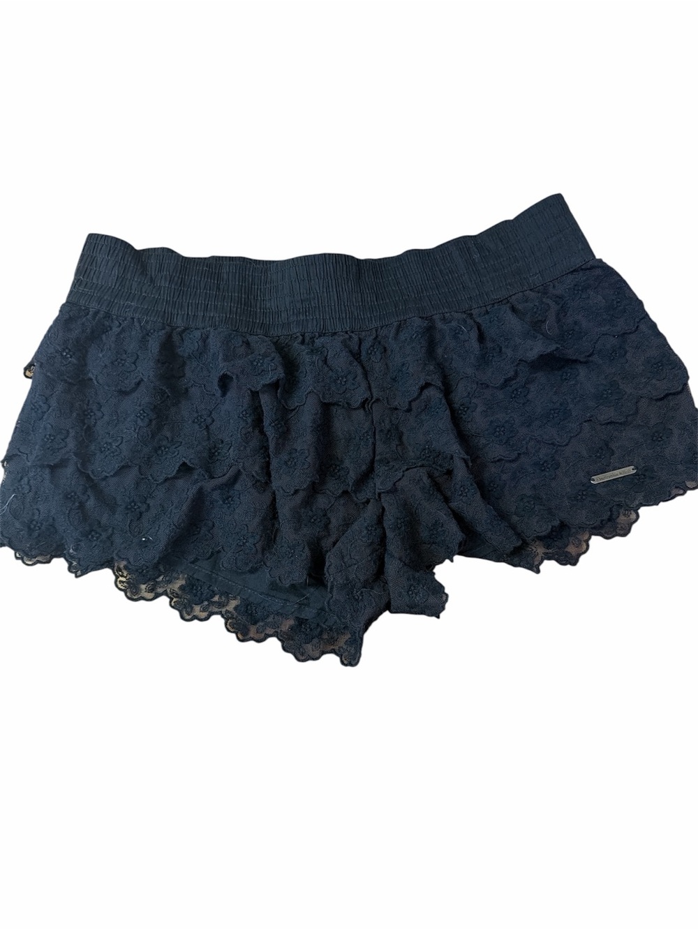 Size Medium Abercrombie & Fitch ruffle shorts navy blue